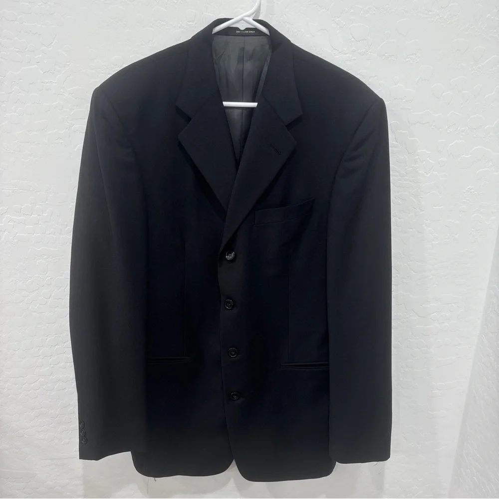 Vintage Givenchy Monsieur Black Wool Blazer Sport Coat Dark Academia 40L
